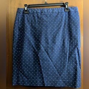 NWOT Liz Claiborne Career Pencil Skirt - size 10 - Navy w/ White Polka Dots